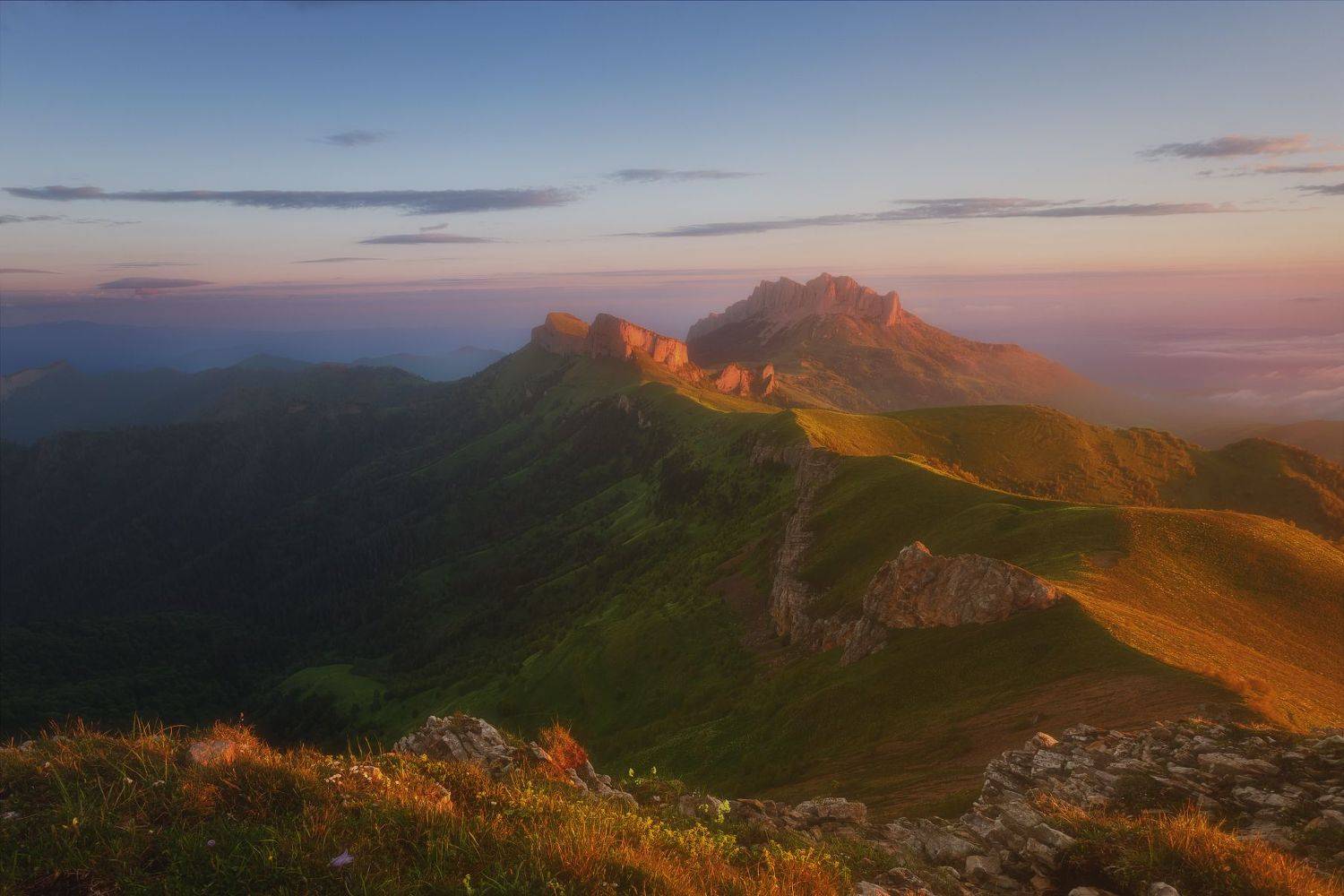 Кавказ, Большой и Малый Тхачи, Асбестная, утро, рассвет, Кавказ, Дмитрий Шишкин