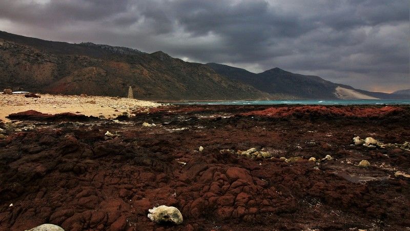 сокотра, остров, йемен, дихамри, socotra, dihamri, island, путешествие, пейзаж, перед дождем, скалы, красные, море, океан Dhi Hamri, Socotra, Yemen. фото превью