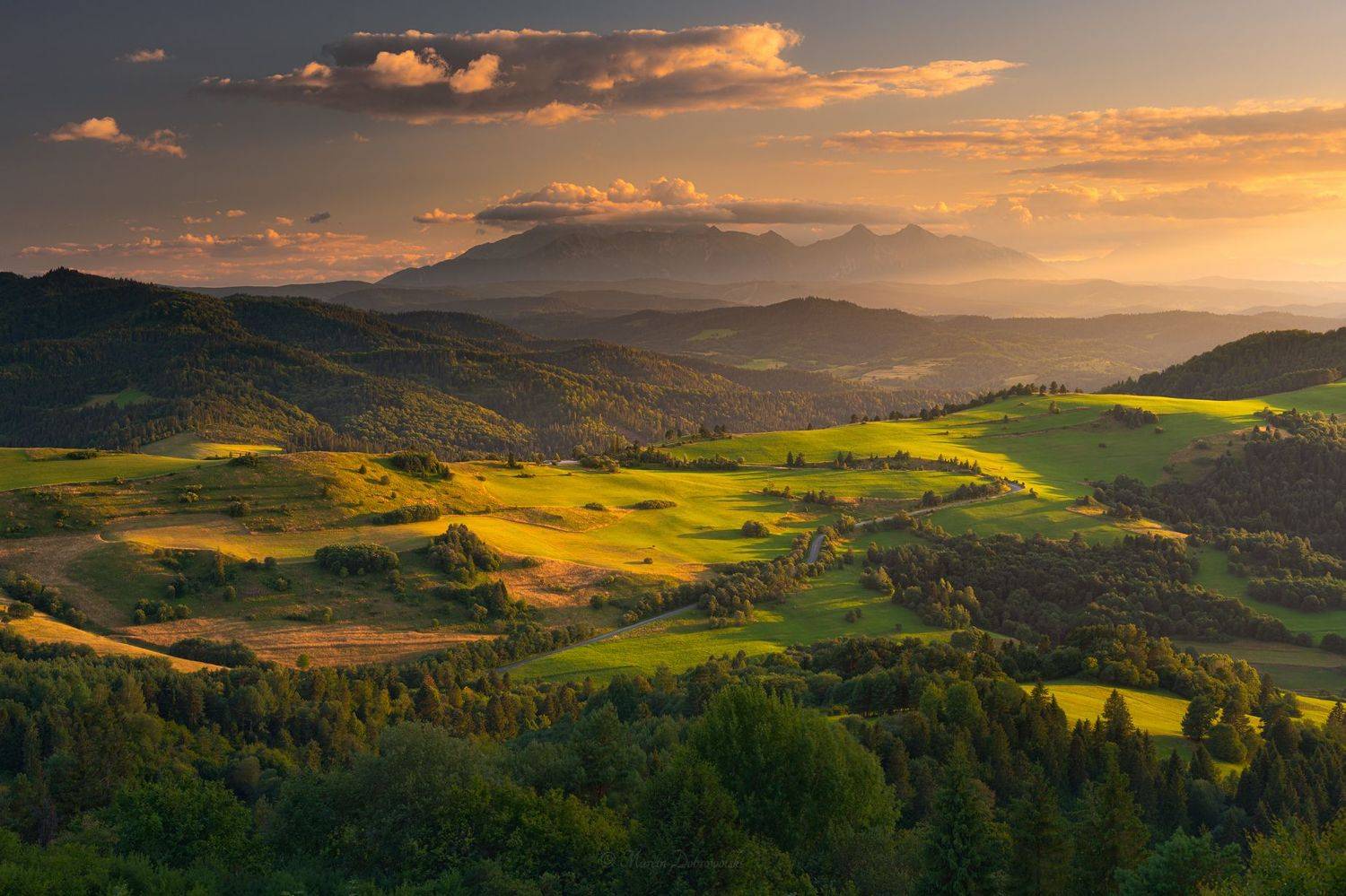 carpathians, clouds, forest, karpaty, landscape, mountains, mountainscape, pieniny, plants, poland, polska, sky, slovakia, slovensko, sunlight, sunset, tatras, tatry, trees, warm, keffiyeh, tokarne, wysokiwierch,  Marcin Dobrowolski