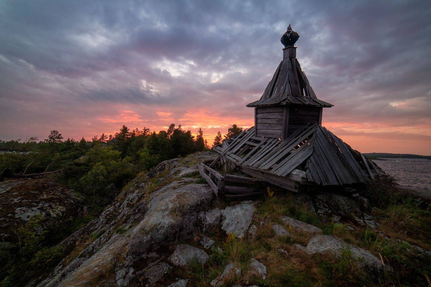 ладога пейзаж остров изба закат, Третьякова Анастасия