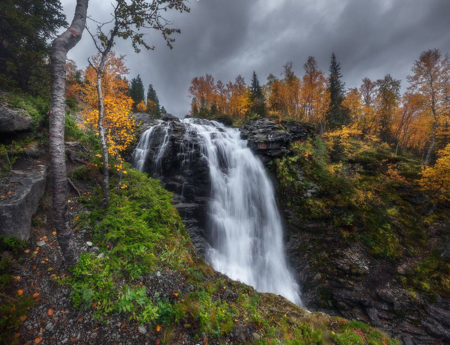 водопад, хибины, красивый, рисйоки, осень, Марголин Алексей