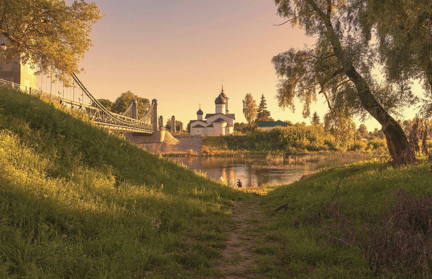 псковская обл,остров,никольская церковь,цепной мост, alexOmRam