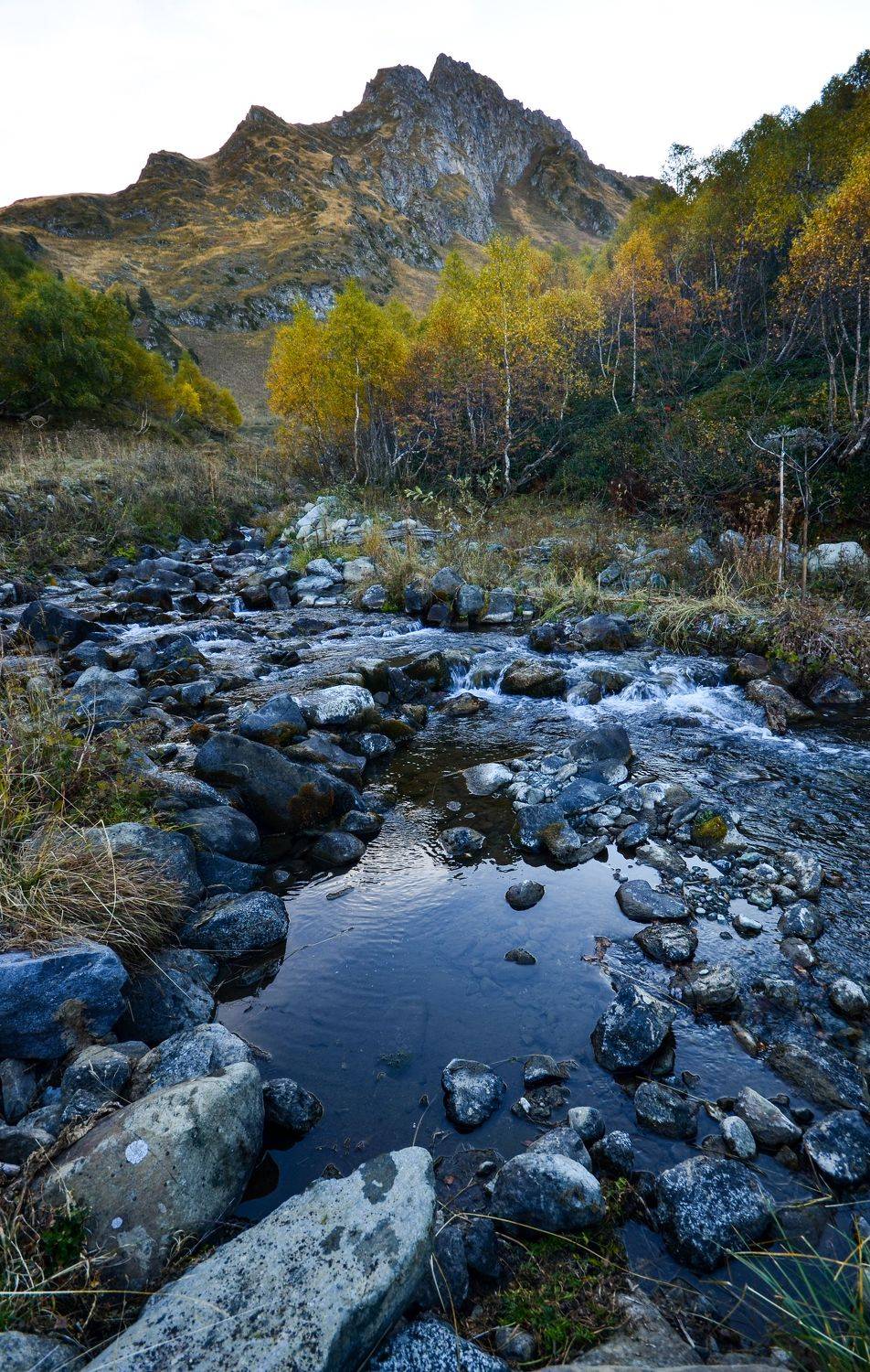 горы, загедан, осень, река, Елена Шевченко