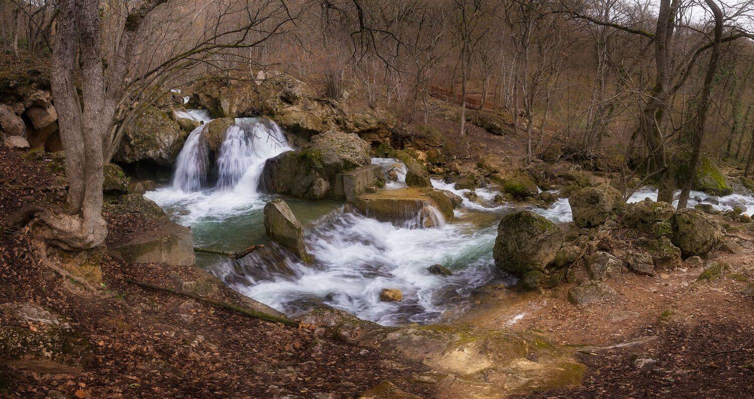 крым, река, водопад,, Сергей Черкасов