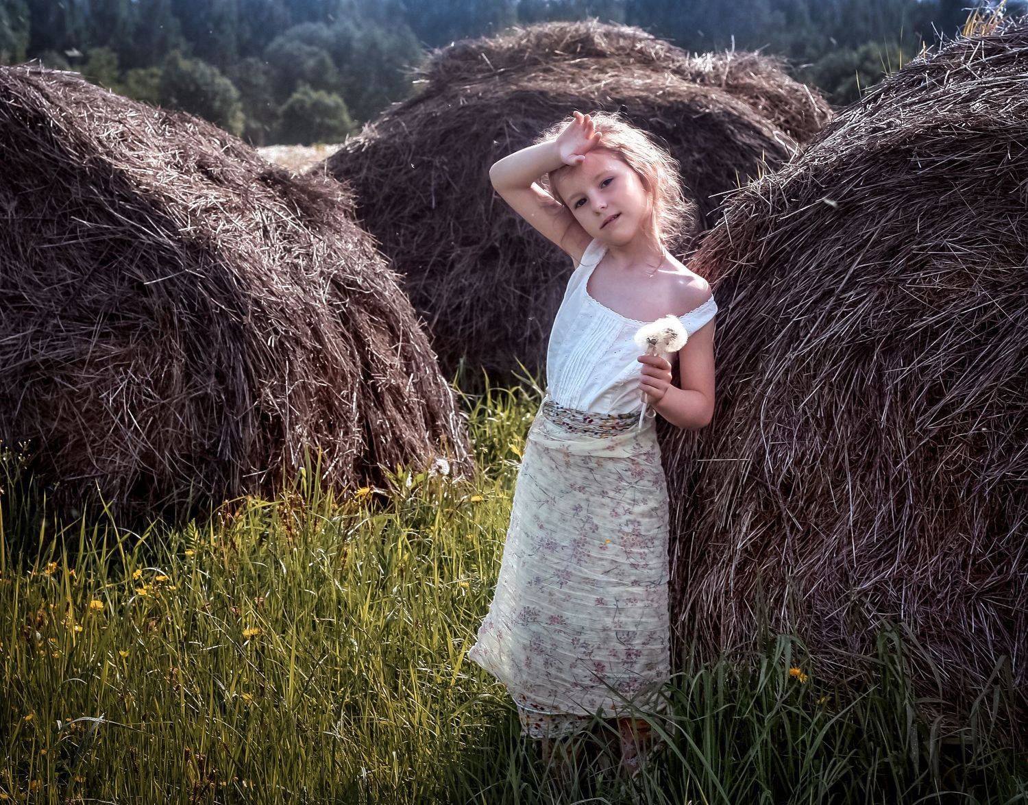 сено, стог, лето, устала, Ольга Ужекина