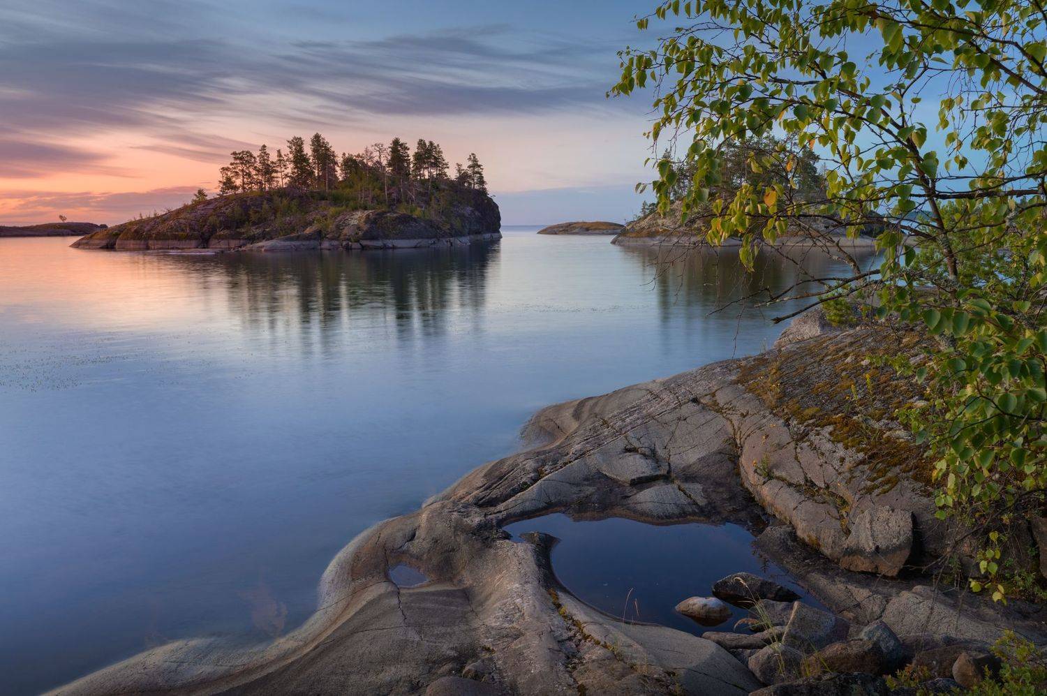 ладога, карелия, острова, шхеры, рассвет, Фабричный Роман