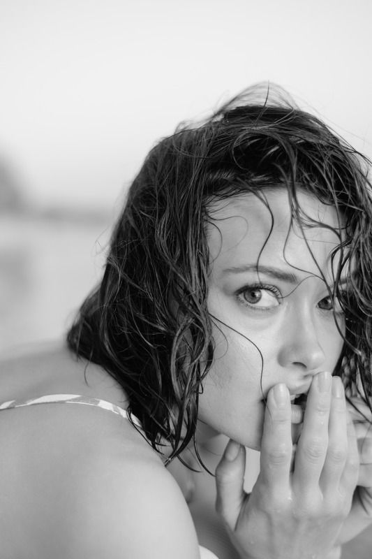 море, закат, девушка, портрет, вода, воздух  фото превью