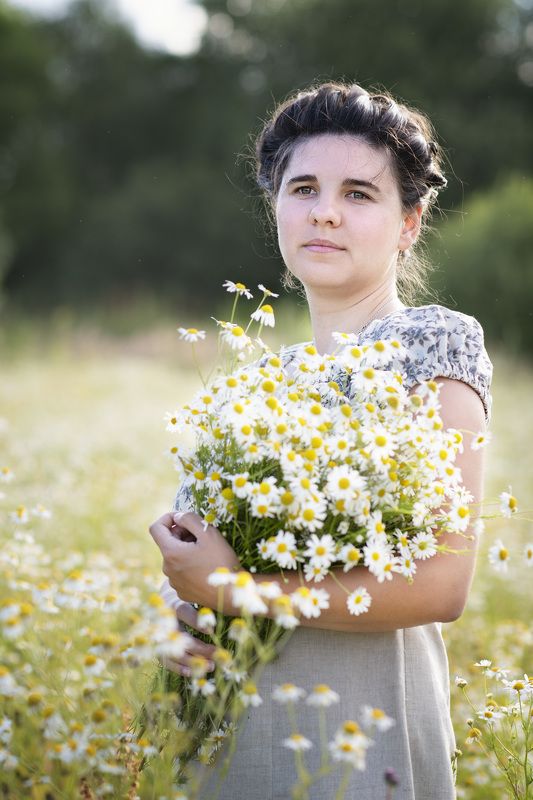 лето,ромашки,букет,солнце С букетом фото превью