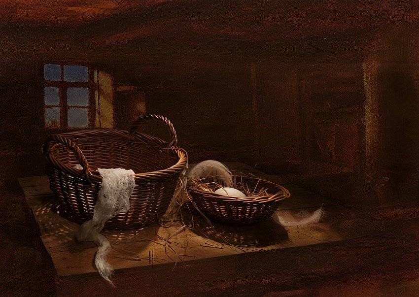 корзина яйцо солома марля, Алла Шевченко