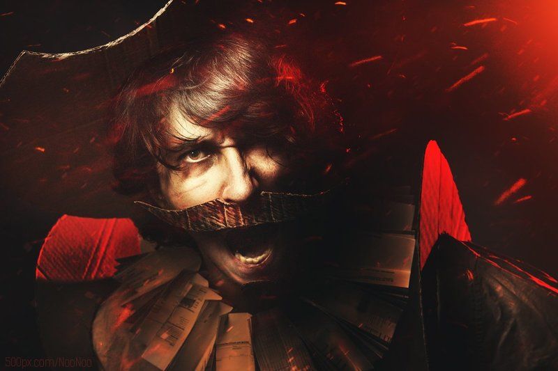 Anger, Don, Emotion, Fight, Fire, Fury, Photoshop, Red, Scream Fury of Don Quixote фото превью