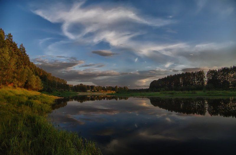 Берег, Лето, Нижегородская область, Озеро, Панорама, Пейзаж, Природа Нижегородская. фото превью