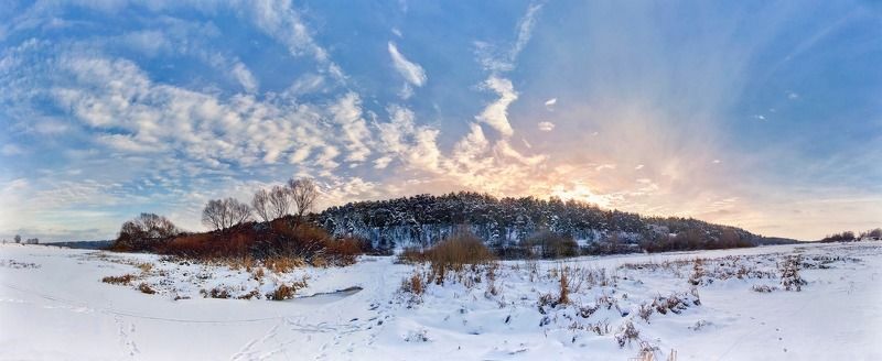 Лес, Река, Фото зима Простор фото превью