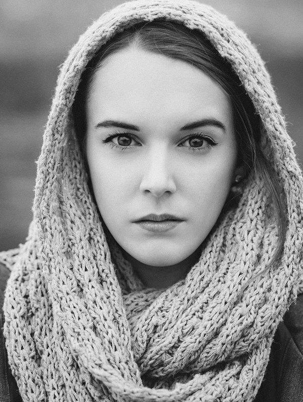 Beautiful, Beauty, Black & white, Girl, Poland, Portrait, Winter Sandra фото превью
