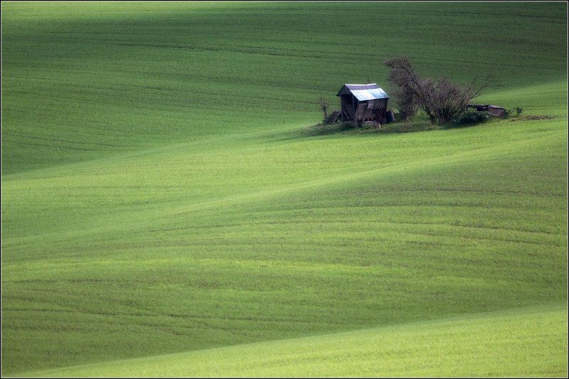 Кийов, Чехия, Южно-моравский край Среди холмов зелёных сарайчик одинокий фото превью