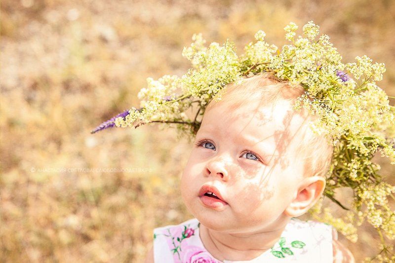 50mm, Baby, Children, Flowers, Girl, Kids, Kids portrait, Portrait, Russia, Summer, Венок, Девочка, Лето, Портрет, Ребенок, Слюбовьюодетях, Цветы summer фото превью