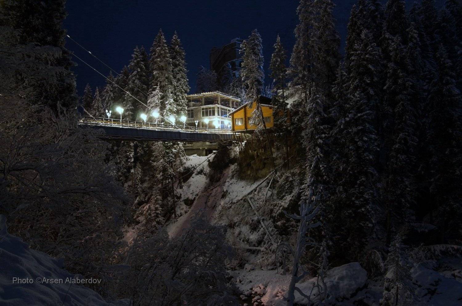 Горы, Зима, НОЧНАЯ СЪЁМКА, Ночь, Снег, Арсен Алабердов