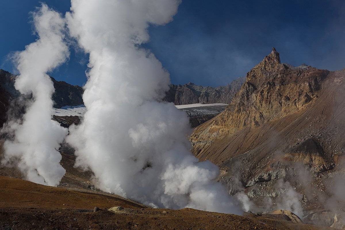Вулкан, Камчатка, Кратер, Ледник, Денис Будьков