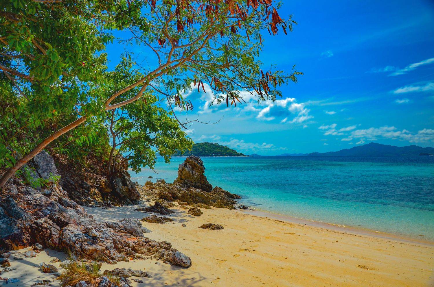 Остров Корон, Палаван, Бусуанга, Филиппины, пляж, море, тропический, рай, отдых, дикий, песчаный, лазурный, небо, облака, путешествие, поездка, тур, морской, Сытилин Павел