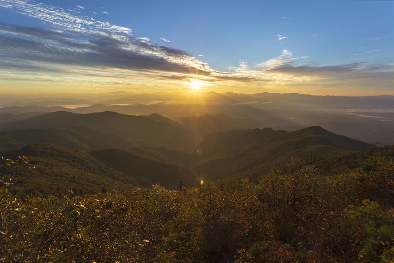 рассвет, солнце, горы  фото превью