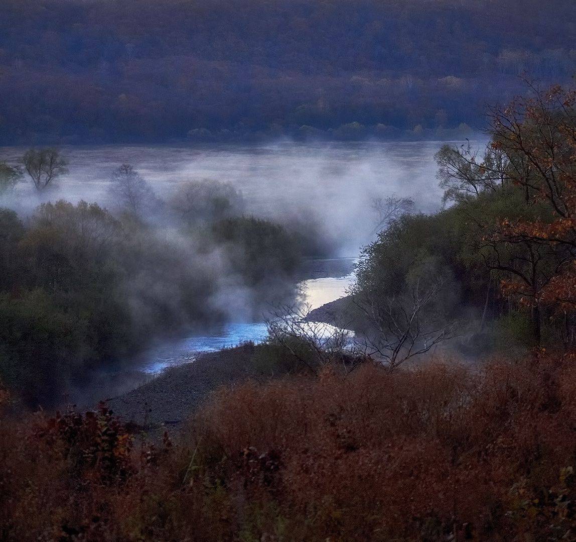 приморский край, утро, осень, реки, горы, туман, Евгений Паршуков