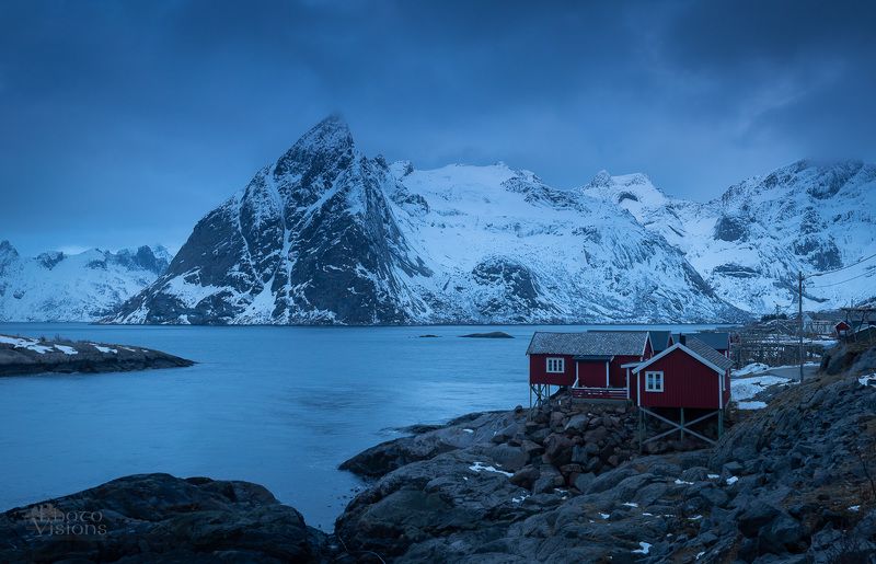 lofoten,hamnoy,winter,norway Blue light of wintertime фото превью
