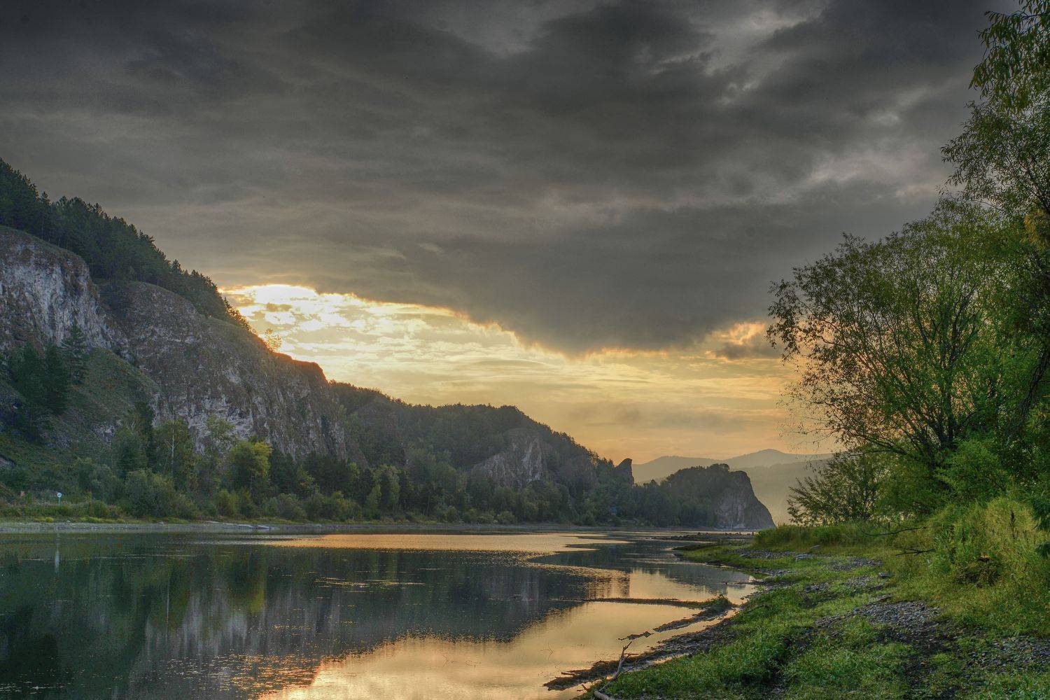 скала, восход, туча, пейзаж, утро, вода, Зорин Дмитрий
