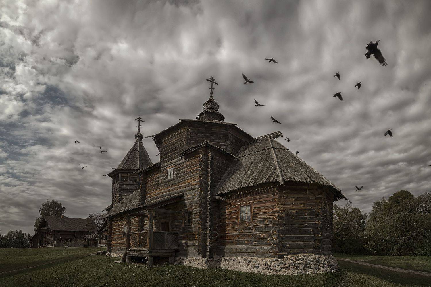 храм, церковь, зодчество, сказка, птицы, старина, древность., Сергей Аникин