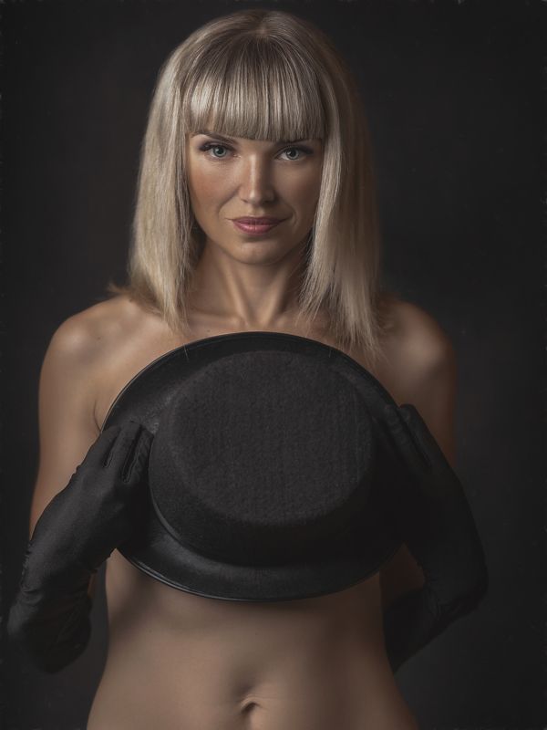 портрет, девушка, шляпа, взгляд, блондинка, portrait, sight, hat, girl portrait  фото превью