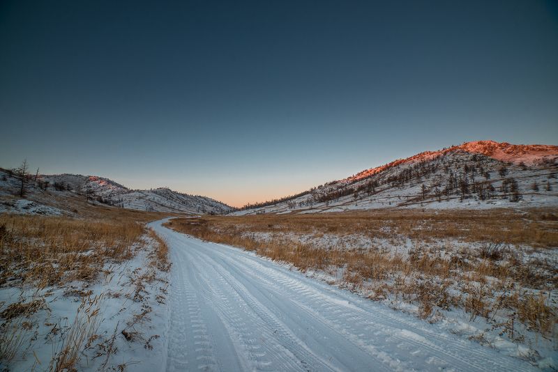 хакасия, пейзаж, закат  фото превью