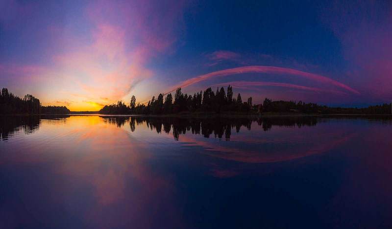 Панорама заката фото превью