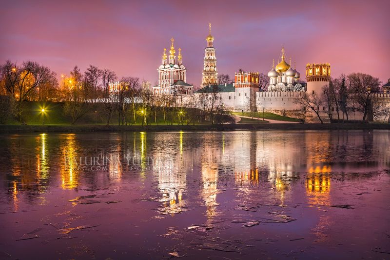 Розовая ночь у Новодевичьего монастыря фото превью