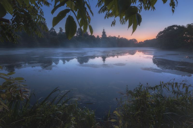 moscow region, dawn, sunrise, Сентябрьский рассвет в уборах фото превью