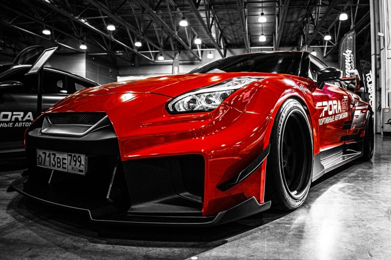 авто автомобиль машина тачка Nissan car красный спорт  фото превью