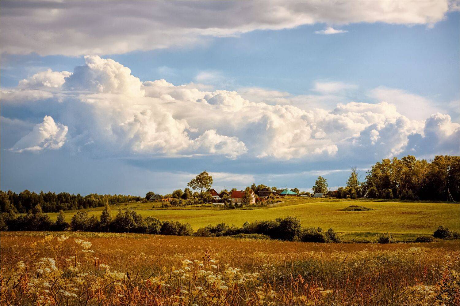 пейзаж, лето, деревня, небо, свет, цвет, александр никитинский, Никитинский Александр