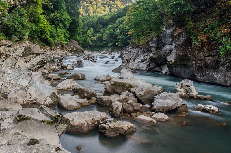 осень, река белая, адыгея  фото превью