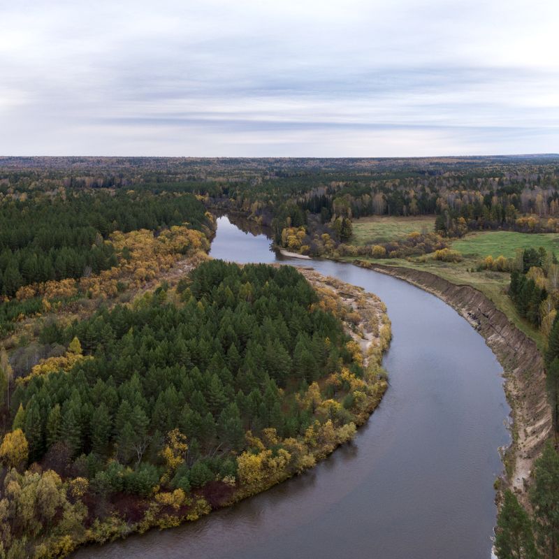 Кемь, река, Сибирь, осень Река Кемь фото превью
