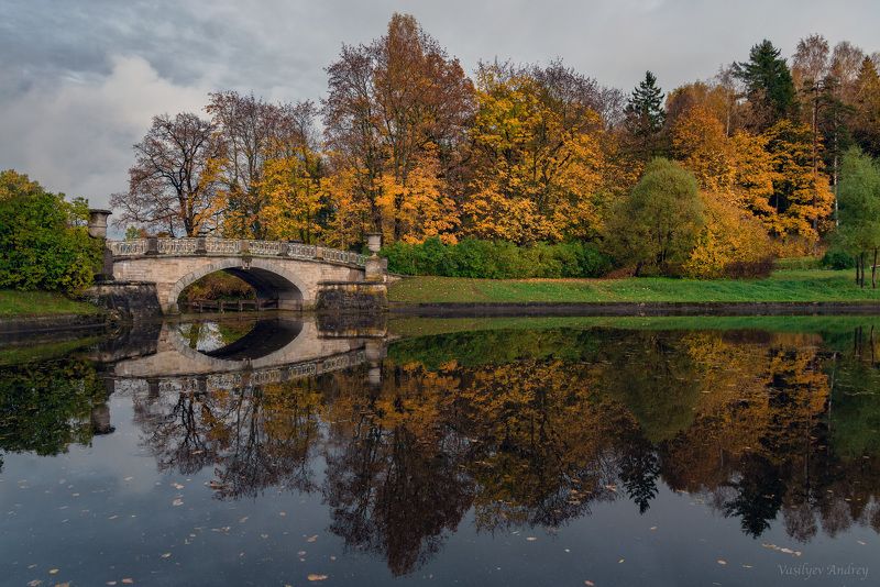 осень, парк, павловский парк, павловск, санкт-петербург Висконтиев мост фото превью