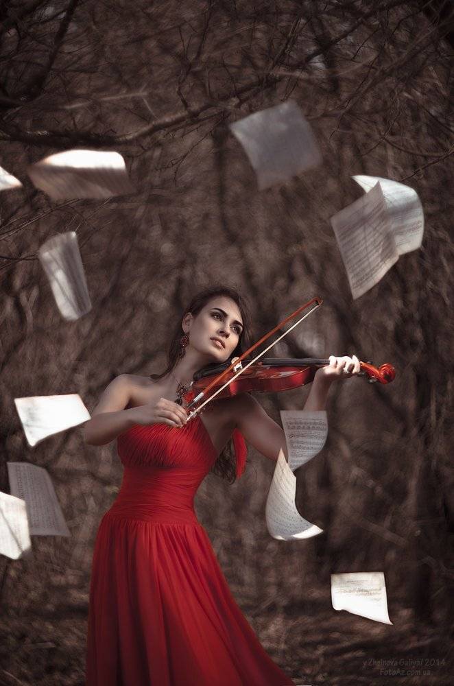 Девушка, Ноты, Скрипка, Желнова Галия