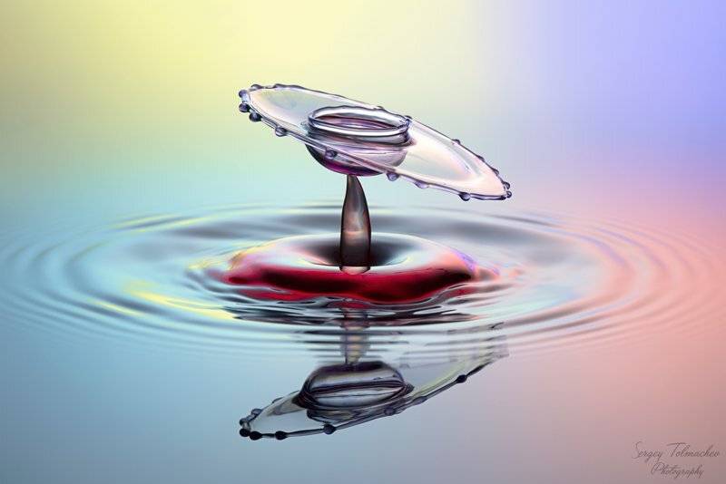 Брызги, Вода, Жидкость, Капли, Краски, Макро, Цвета, Сергей Толмачев