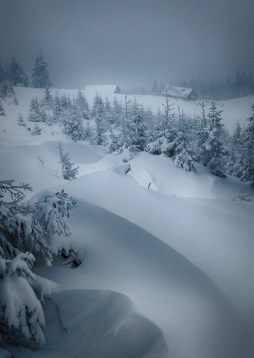 Зима, Карпаты, Метель, flyman