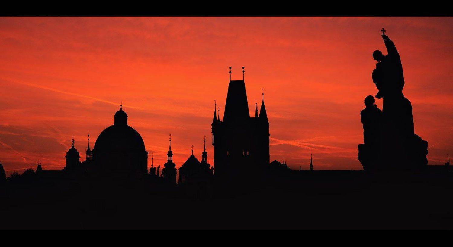 Прага, Путешествия, Рассвет, Силуэт, Чехия, Бычков Денис