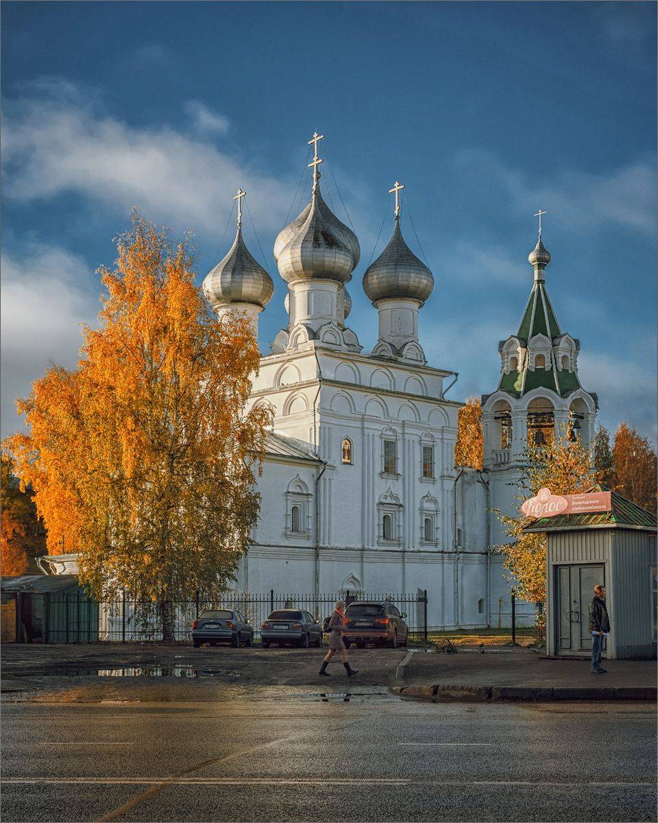 пейзаж, архитектура, храм, город, осень, утро, свет, цвет, александр никитинский, Никитинский Александр