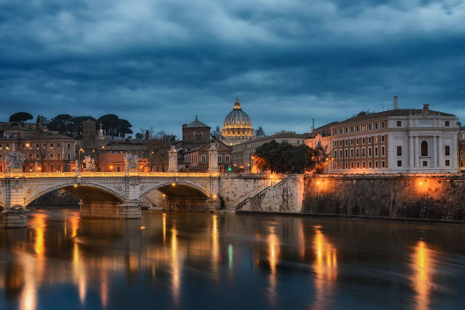 италия, рим, вечер, город, синий час, italy, italia, rome, evening, blue hour, dusk, Эрнест Вахеди
