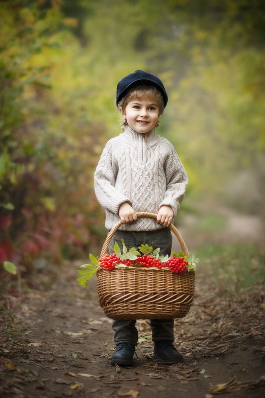 осень,дети,счастье,любовь,мир,солнце За рябиной фото превью
