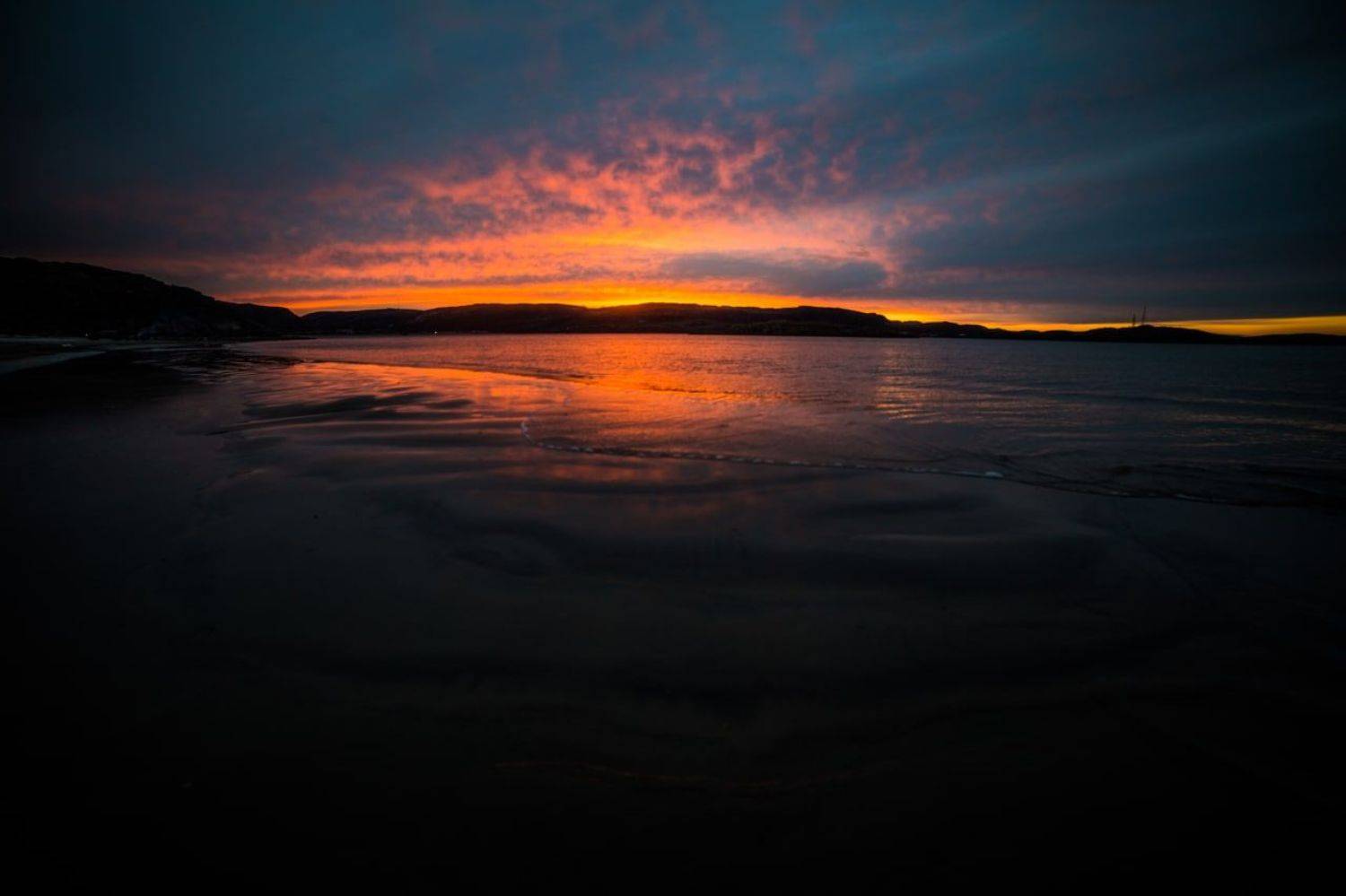 закат, море, волны, север, берег, солнце, песок, Алёна Салтыкова