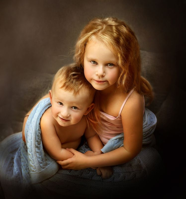 дети, девочка, мальчик,, утро, солнце, малыши Мои детки фото превью