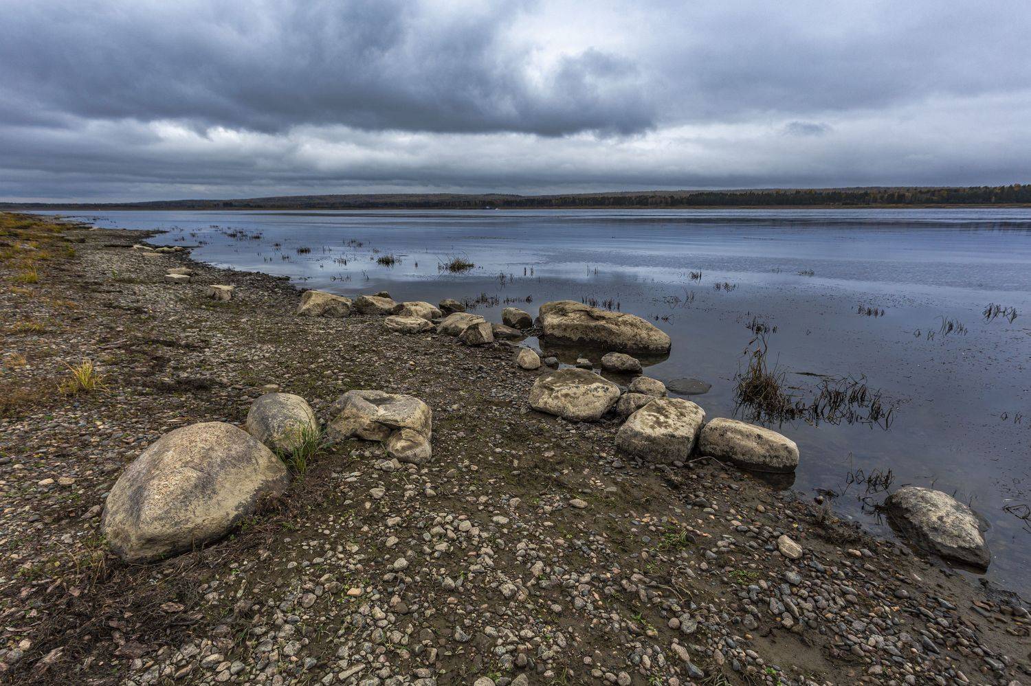 камни Енисей тучи река , Андрей Логвинович