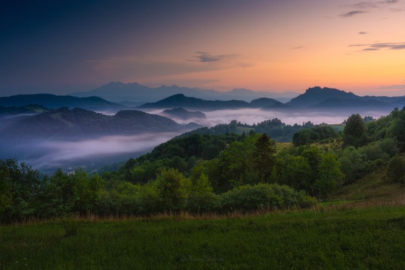 carpathians, clouds, fog, forest, idyllic, landscape, mist, mountains, mountains, cape, nikon, pieniny, sunset, tamron, tatras, tatry, trees, trzykorony, bryjarka, palenica, szafranówka When Mountains Nap, Mists Awake фото превью