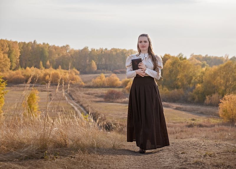 осень, желтые листья, сухая трава Тёплая осень фото превью