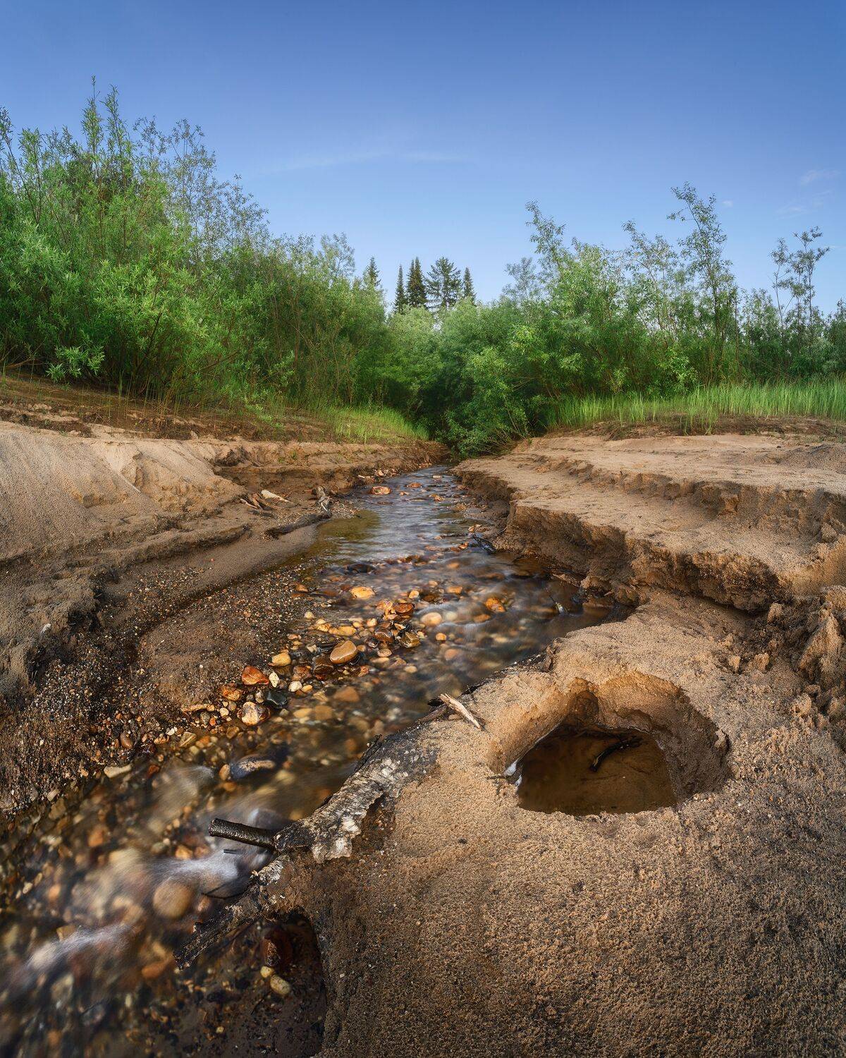 пейзаж, вода, ручей, лето, тайга, landscape, Иван Чаланов